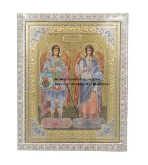 Icoană litografiată cu Sfinții Arhangheli Mihail și Gavriil 78124